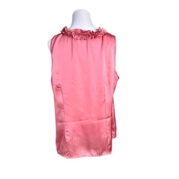2/$20 Elementz Rose Ruffled Vneck Sleeveless Blouse sz XL Modern Flowy Top - Picture 3 of 9